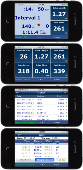 ErgData Screens